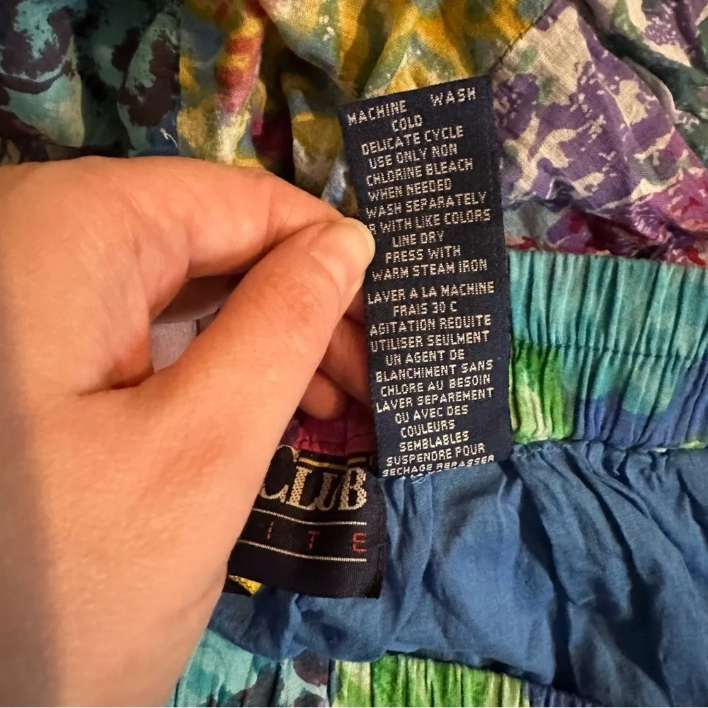 Vintage Bat Club Petite Floral Boho Patches Multicolor Hippie Women's Skirt Sz M - Picture 11 of 11